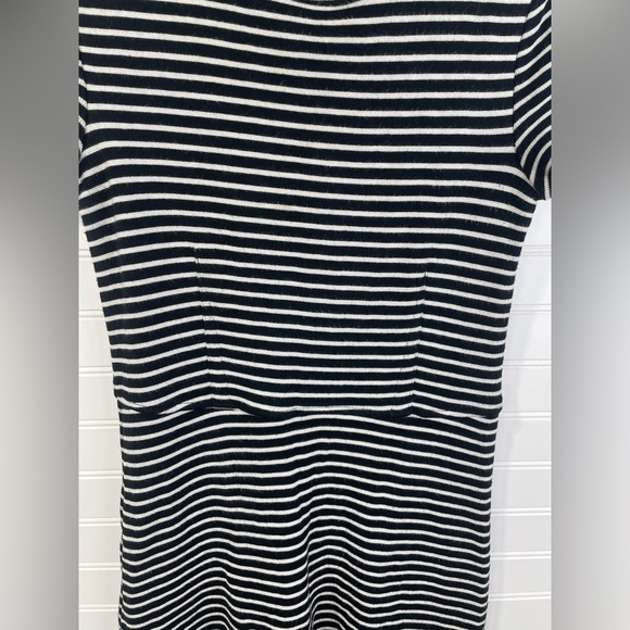 Madewell Black and White Gallerist Fit & Flare Striped Knitted Sweater Dress M - Picture 9 of 12